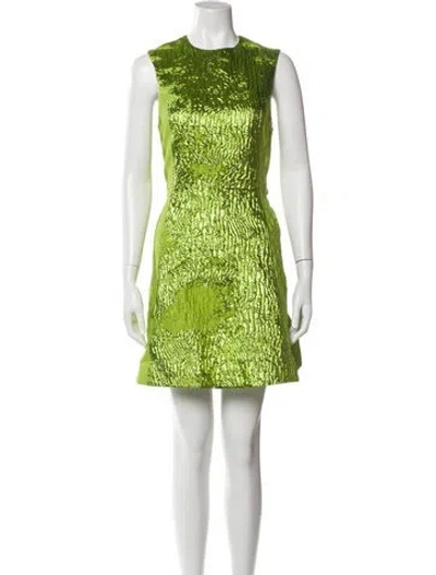 Pre-owned Stine Goya Printed Mini Dress In Green
