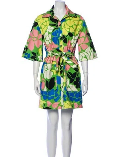 Pre-owned Stine Goya Printed Mini Dress In Green