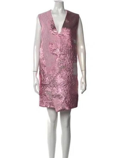 Pre-owned Stine Goya Printed Mini Dress In Metallic/pink