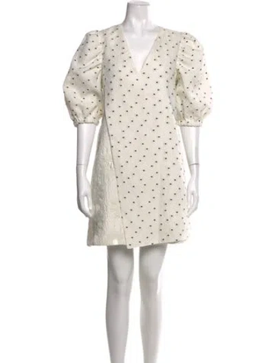 Pre-owned Stine Goya Printed Mini Dress In White