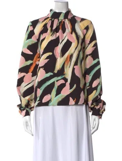 Pre-owned Stine Goya Printed Mock Neck Blouse In Multi