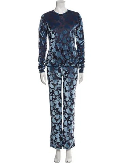 Pre-owned Stine Goya Printed Pant Set In Blue