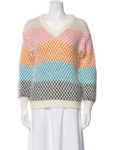 Pre-owned Stine Goya Printed V-neck Sweater In Neutral