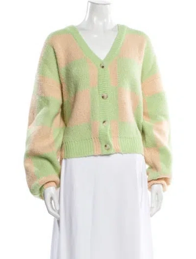 Pre-owned Stine Goya Printed V-neck Sweater In Yellow
