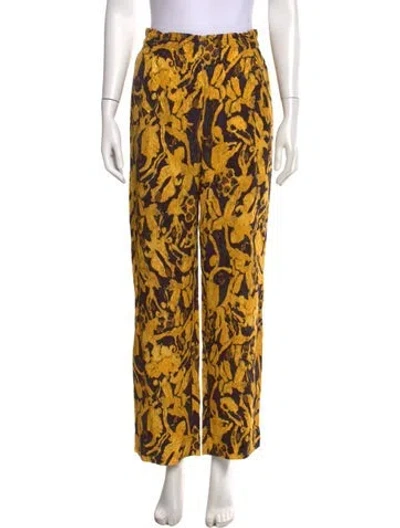 Pre-owned Stine Goya Printed Wide Leg Pants In Yellow