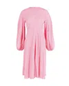 Stine Goya Puffed Long Sleeve Midi Dress In Pink Lyocell In Pink