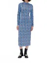 Stine Goya Pullover Long Sleeve Midi Dress In Blue In Multi