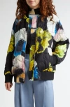 Stine Goya Quilted Bomber Jacket In Watercolor Bloom In Watercolor Bloom
