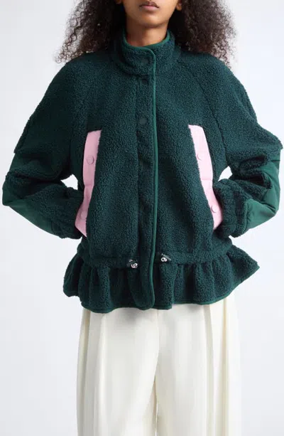 Stine Goya Recycled Polyester Drop Shoulder Jacket In Green