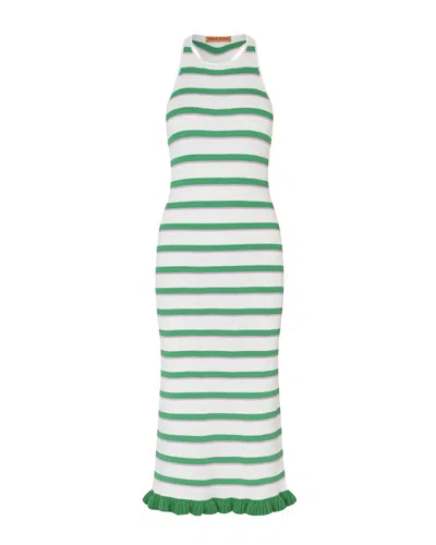 Stine Goya Ruffle Tank Dress In Green