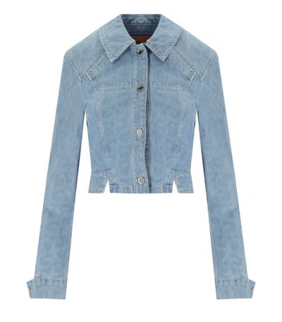 Stine Goya Sammie Cropped Denim Jacket In Blue