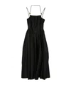 Stine Goya Double Strap Flared Midi Dress In Black