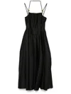 Stine Goya Double Strap Flared Midi Dress In Schwarz
