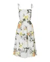 Stine Goya Floral Cutout Detail Midi Dress In White