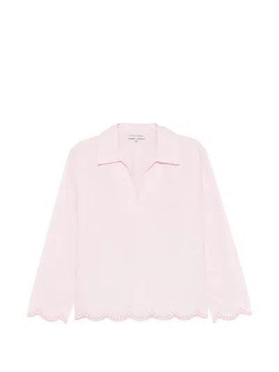Stine Goya Scalloped-edge Long-sleeve Blouse In Pink