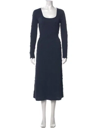 Pre-owned Stine Goya Scoop Neck Long Dress In Blue