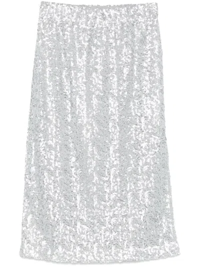 Stine Goya Sequin Embellished Midi Skirt In Grey