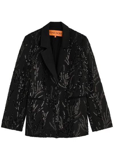 Stine Goya Sequin-embellished Twill Blazer In Black
