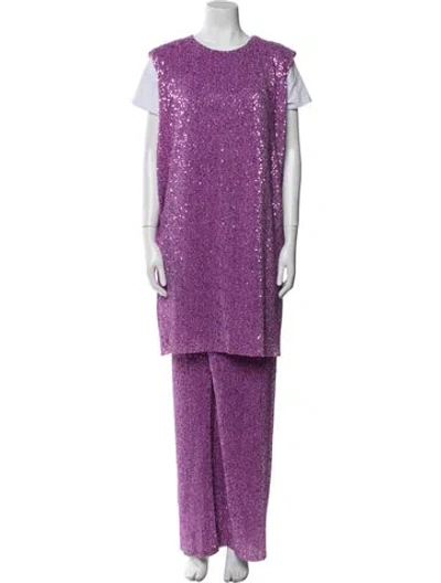 Pre-owned Stine Goya Sequin Embellishments Pant Set In Purple