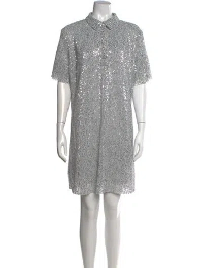 Pre-owned Stine Goya Sequin Mini Dress In Metallic/silver