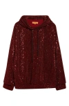 Stine Goya Sequin Oversize Hoodie In Bordeaux