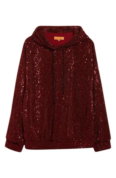 Stine Goya Sequin Oversize Hoodie In Rot