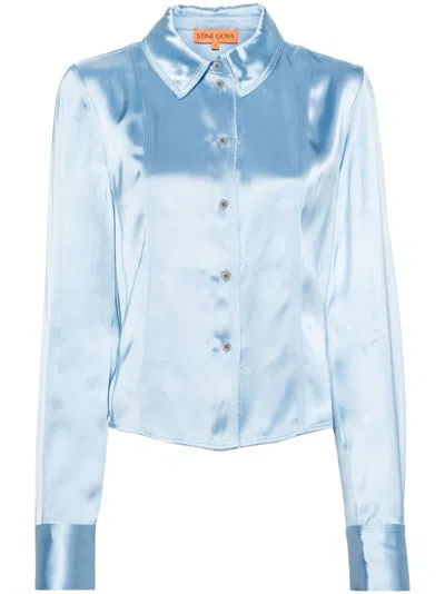 Stine Goya Shane Seam-detail Shirt In Blue