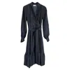 Stine Goya Shiny Niki Dress In Navy Blue Polyester In Blue