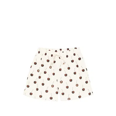 Stine Goya Cherry-print Drawstring Shorts In Neutral