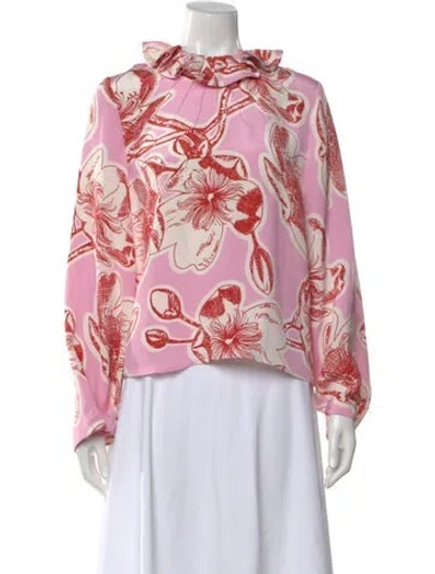 Pre-owned Stine Goya Silk Floral Print Blouse In Pink