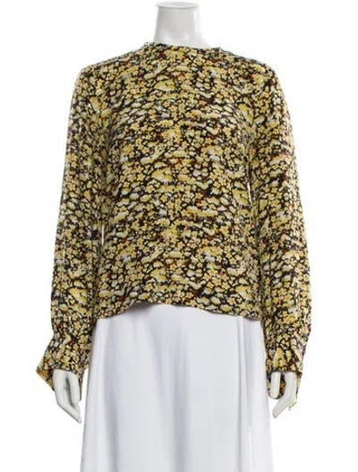 Pre-owned Stine Goya Silk Floral Print Blouse In Yellow