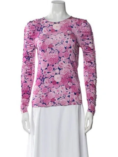 Pre-owned Stine Goya Silk Floral Print Top In Pink