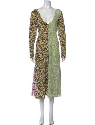 Pre-owned Stine Goya Silk Long Dress In Yellow
