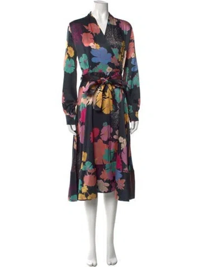 Pre-owned Stine Goya Silk Midi Length Dress In Blue
