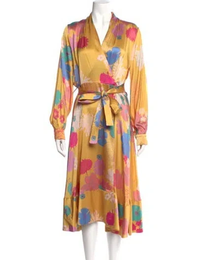 Pre-owned Stine Goya Silk Midi Length Dress In Gold