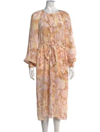 Pre-owned Stine Goya Silk Midi Length Dress In Yellow