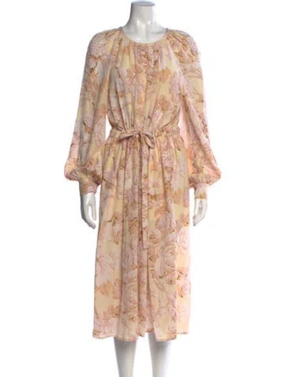 Pre-owned Stine Goya Silk Midi Length Dress In Yellow