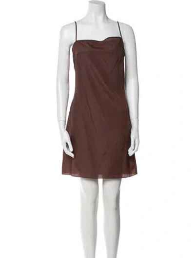 Pre-owned Stine Goya Silk Mini Dress In Brown