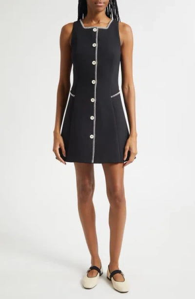 Stine Goya Sleeveless Button Front Minidress In Black