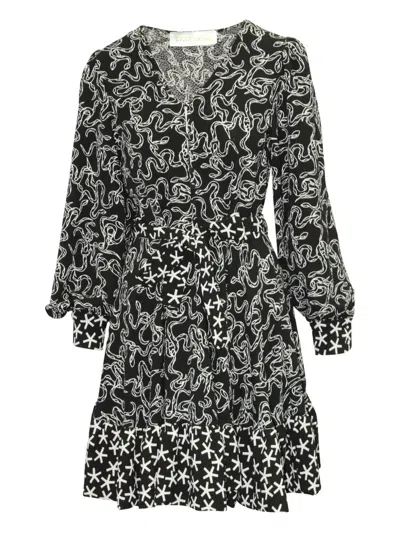 Pre-owned Stine Goya Snake-star Print Dress In Black