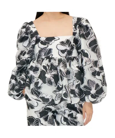 Stine Goya Square Neck Long Sleeve Top In Multi