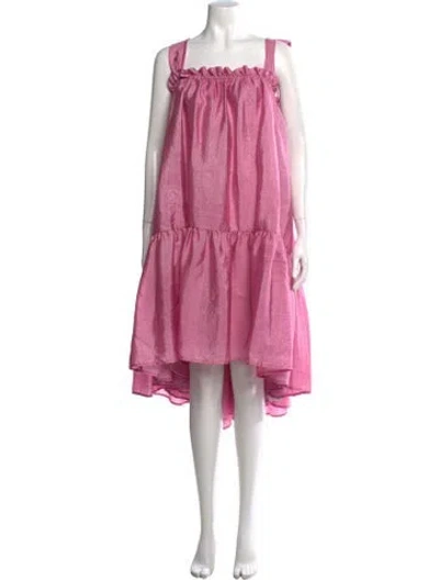 Pre-owned Stine Goya Square Neckline Midi Length Dress In Pink