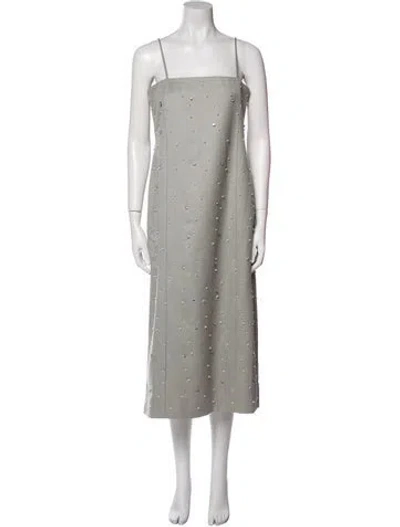 Pre-owned Stine Goya Square Neckline Midi Length Dress W/ Tags In Gray