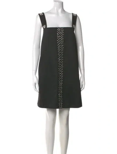 Pre-owned Stine Goya Square Neckline Mini Dress In Black