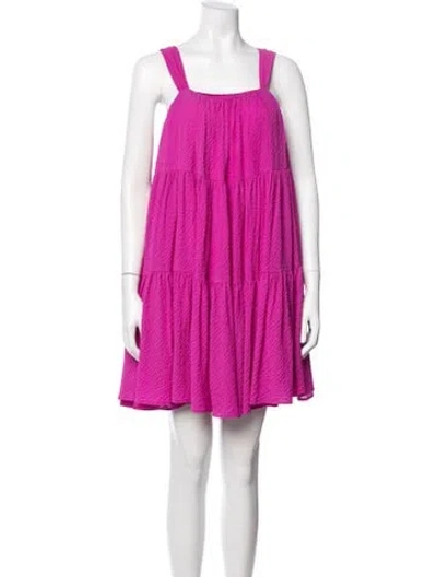 Pre-owned Stine Goya Square Neckline Mini Dress In Purple
