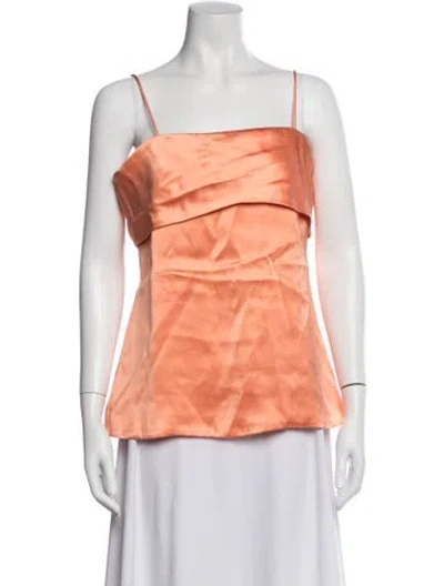 Pre-owned Stine Goya Square Neckline Sleeveless Top In Orange