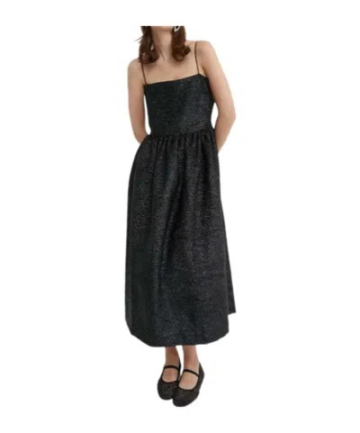 Stine Goya Square-neck Midi Dress In Black