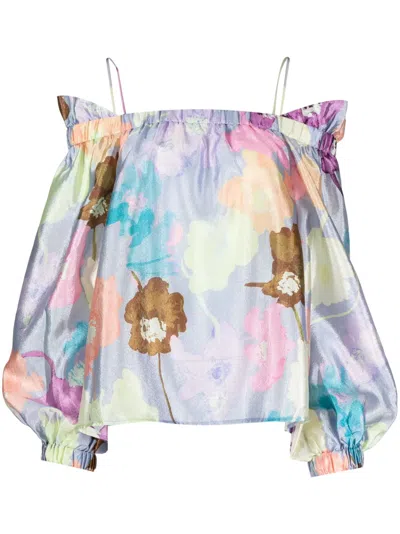 Stine Goya - Stefanie Blouse Filigran Flower Blue