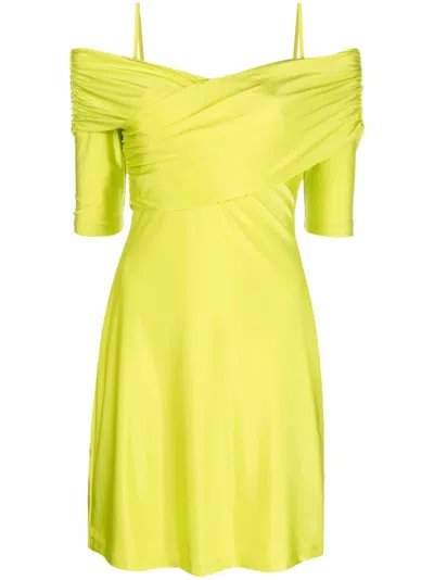 Stine Goya Sterre Off-shoulder Minidress In Green