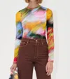 Stine Goya Stocking Jersey Top In Liquid Floral In Multi